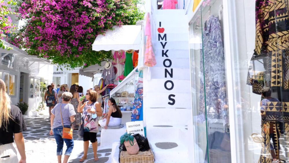 Photo of I love Mykonos on a stair case in Mykonos Town