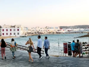 Mykonos old town walking
